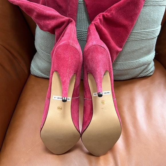 The Wild Pair Vintage Suede Over the Knee Lace Up Heeled Boots - Picture 10 of 12